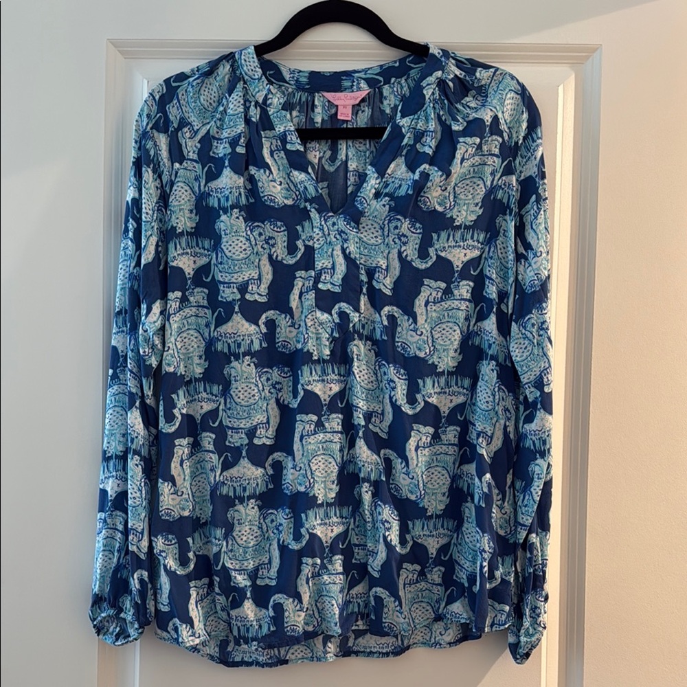 Lilly Pulitzer Elephant Print Blouse